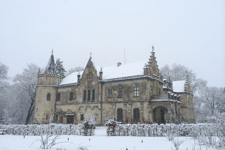Schloss Walterkirchen in Wolfsthal im Winter